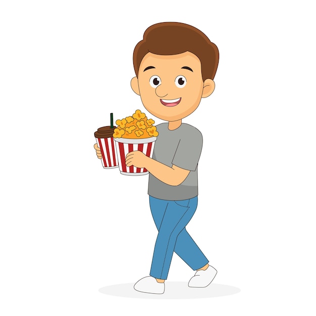 Tiempo de película. Joven en el cine con palomitas