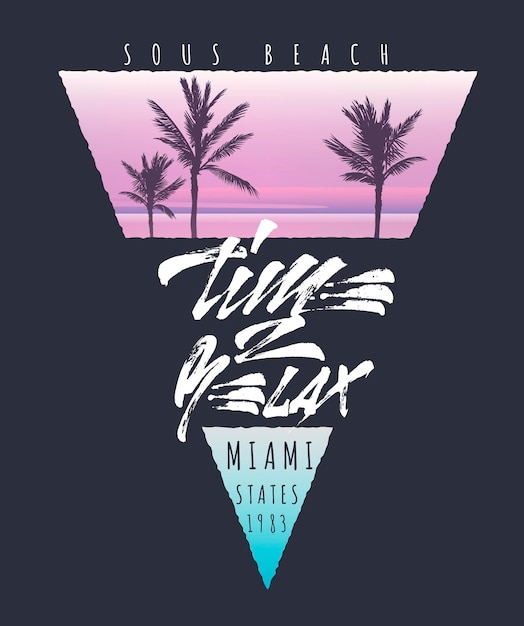 Tiempo para relajarse estampado de camiseta tropical