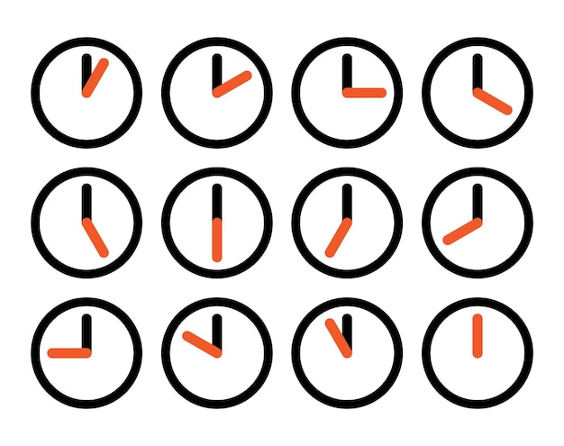 El tiempo del reloj, la alarma, el temporizador, el icono de la fecha límite, el símbolo, la ilustración del vector aislado.