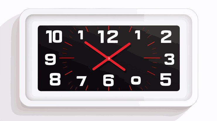 Vector tiempo de reloj digital en fondo blanco ilustración aislada de vector plano