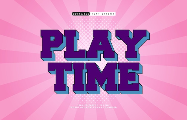 tiempo de reproducción efecto de texto editable con un juego y efecto de texto alegre