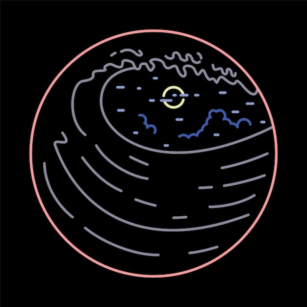 Tiempo de surf ilustración gráfica arte vectorial diseño de camiseta