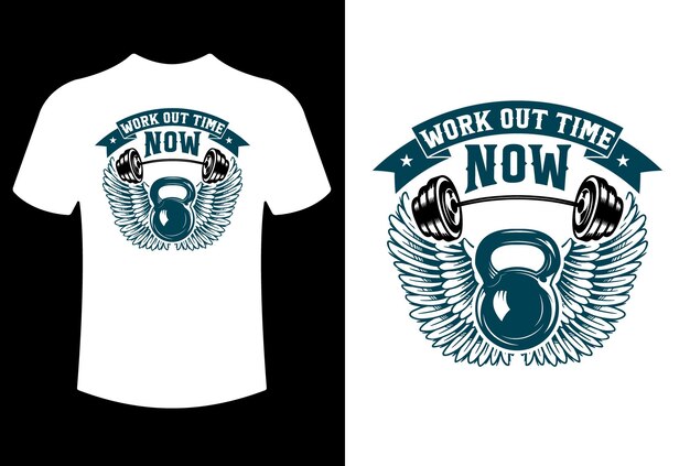 tiempo de trabajo ahora moderna tipografía personalizada diseño de camiseta ilustración vectorial
