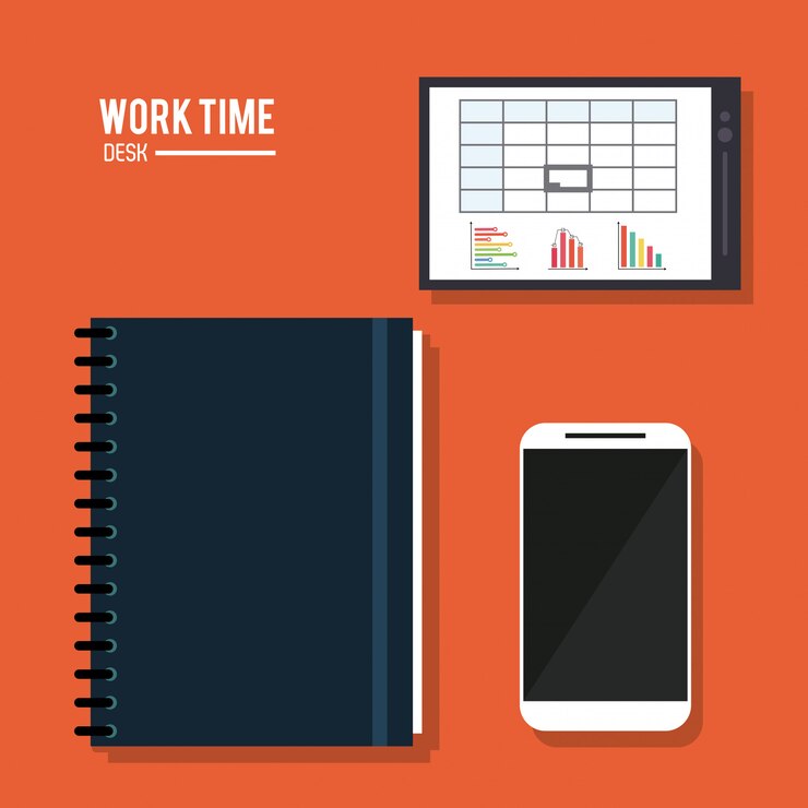 Vector tiempo de trabajo. icono de la oficina.