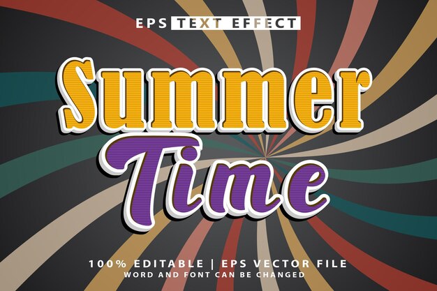 tiempo de verano efecto de texto 3D editable