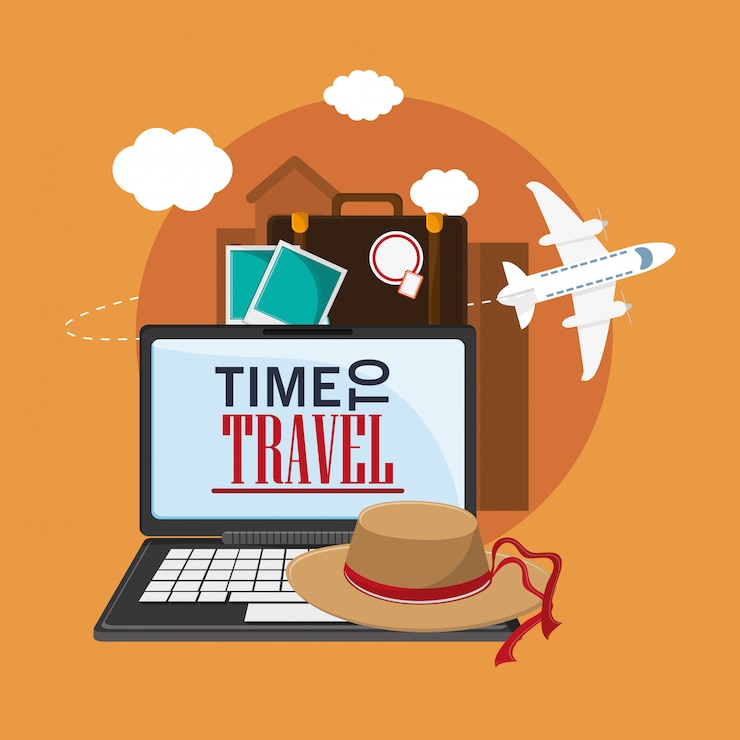 Vector tiempo para viajar diseño de vacaciones