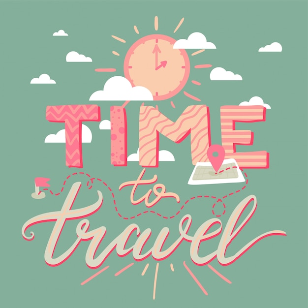 Vector tiempo para viajar letras