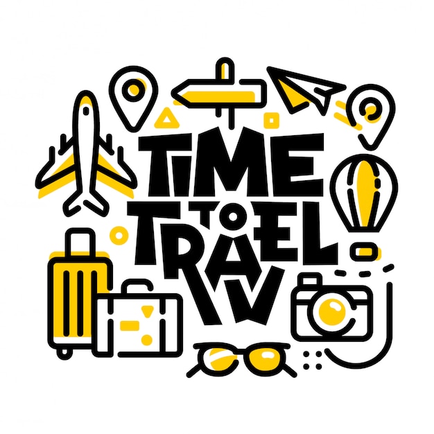 Vector tiempo para viajar línea moderna