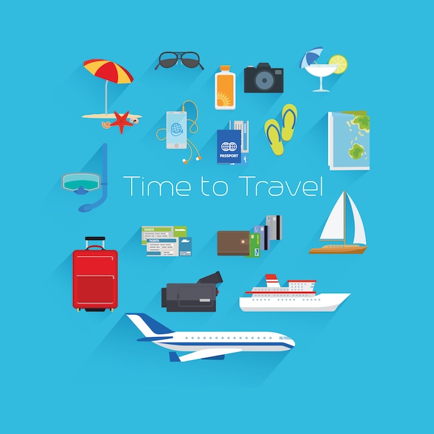 Tiempo para viajar plantilla de póster