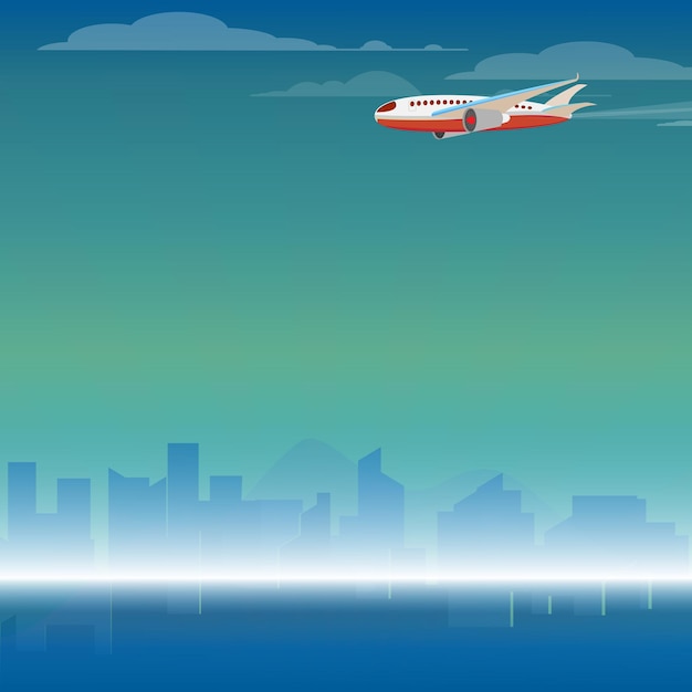 Tiempo de vuelo del avión para viajar Concept Poster Card Diseño plano Estilo Ilustración vectorial