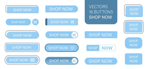 La tienda ahora es un conjunto de botones simples y modernos Pulsador para una aplicación