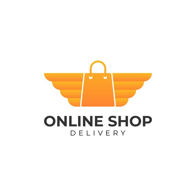 Tienda de alas. Elemento web de compras, venta, descuento, tienda o tienda. Logo de la compañía.