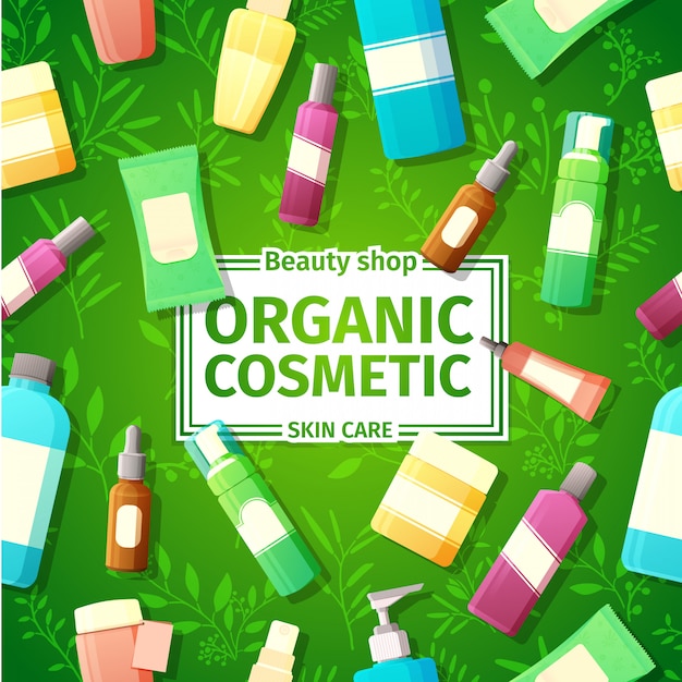 Vector tienda de belleza cosmética orgánica banner