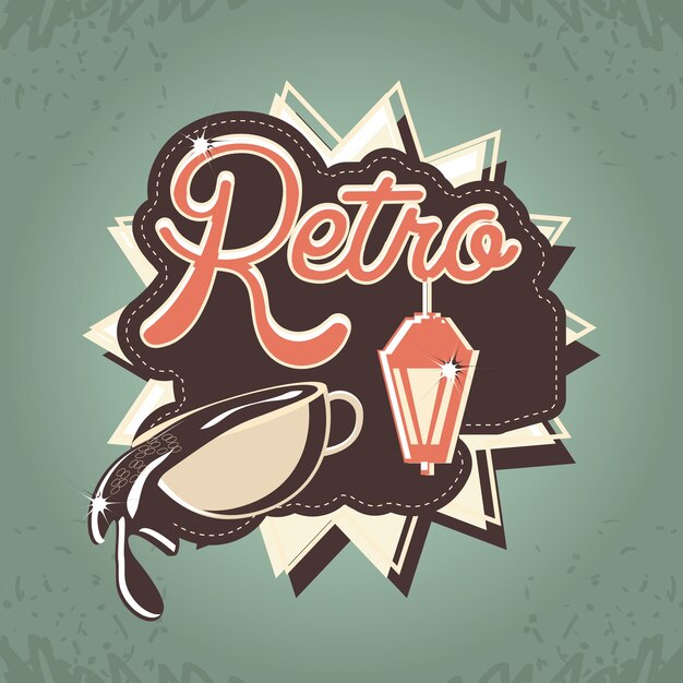 Vector tienda de café retro tienda styhle vector ilustración diseño