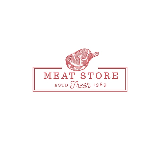 tienda de carne comida vintage logo