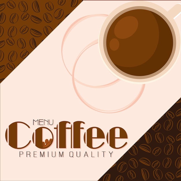 Tienda de carteles de calidad premium de café coloreado Ilustración vectorial