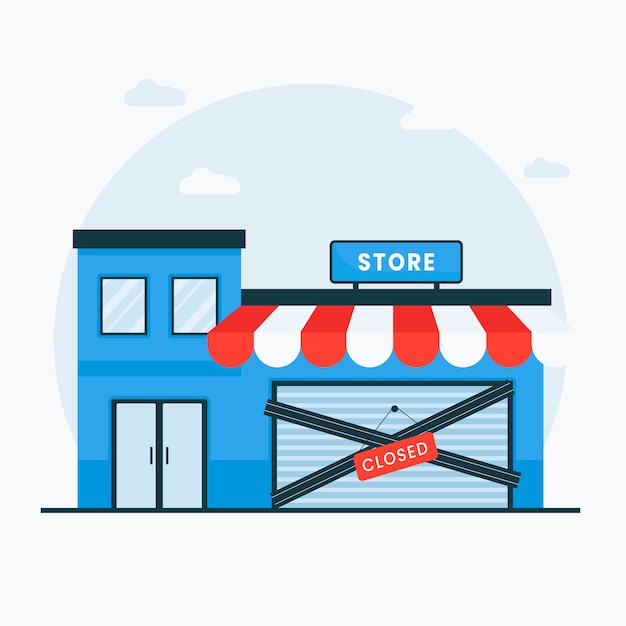 Vector tienda cerrada ilustración del concepto