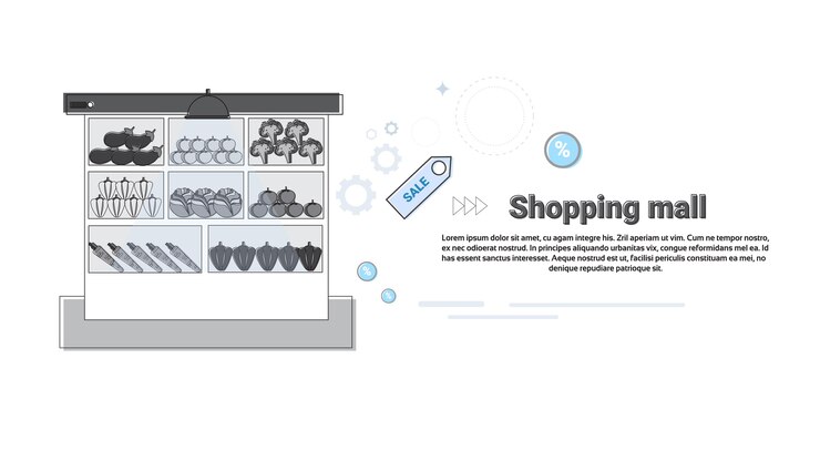 Vector tienda comercial tienda minorista comercio en línea web banner vector illustration