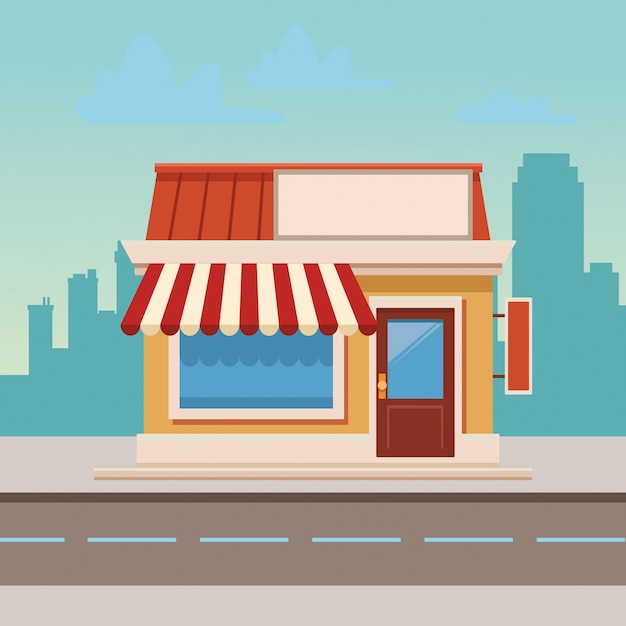 Tienda de dibujos animados de compras | Vector Premium