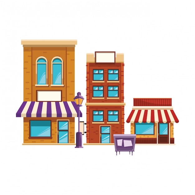 Tienda de dibujos animados de construcción