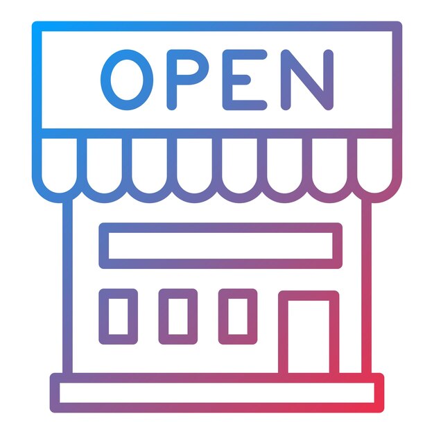 Tienda de diseño vectorial Abre el estilo del icono