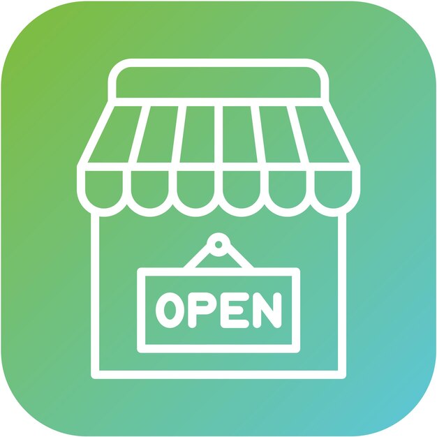 Tienda de diseño vectorial Abre el estilo del icono