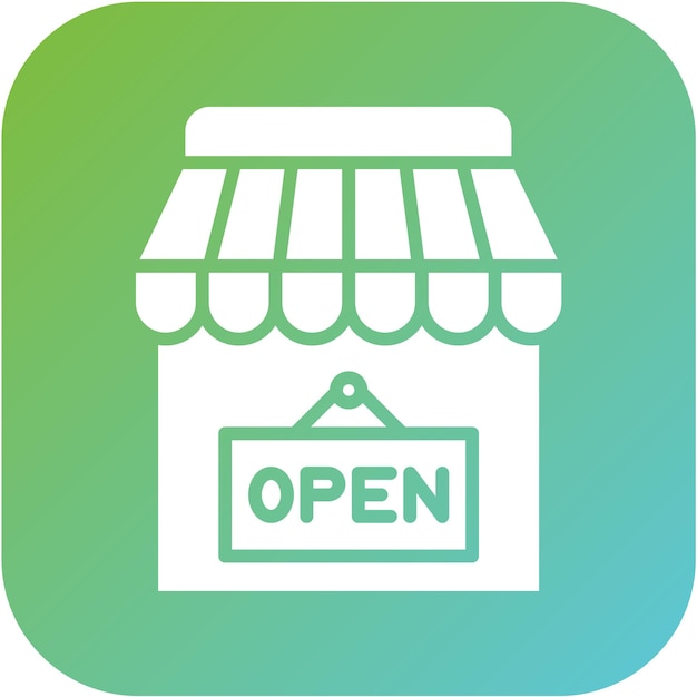Tienda de diseño vectorial Abre el estilo del icono