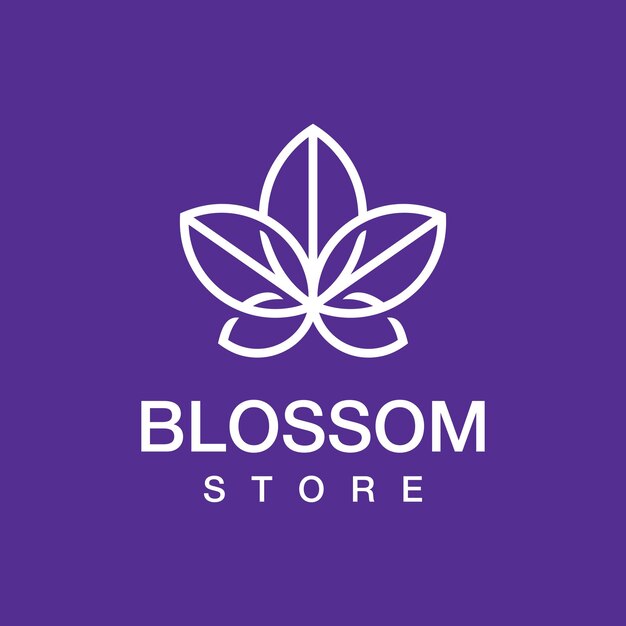 Tienda de flores con logotipo profesional moderno en tema púrpura