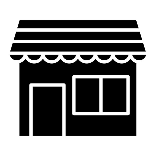 Tienda Glifo Ilustración Negro Sólido