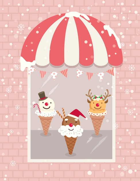 Tienda de helados navideños