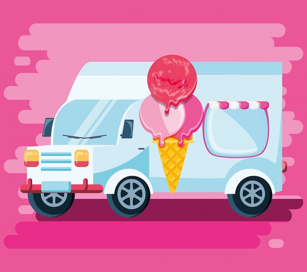 Vector tienda de helados van