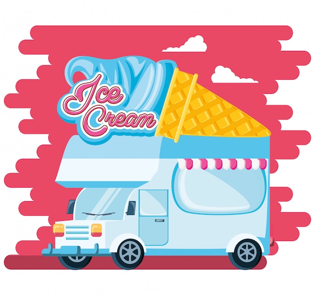 Vector tienda de helados van