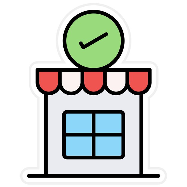 Tienda con imagen vectorial de icono de confianza Se puede utilizar para la tienda web