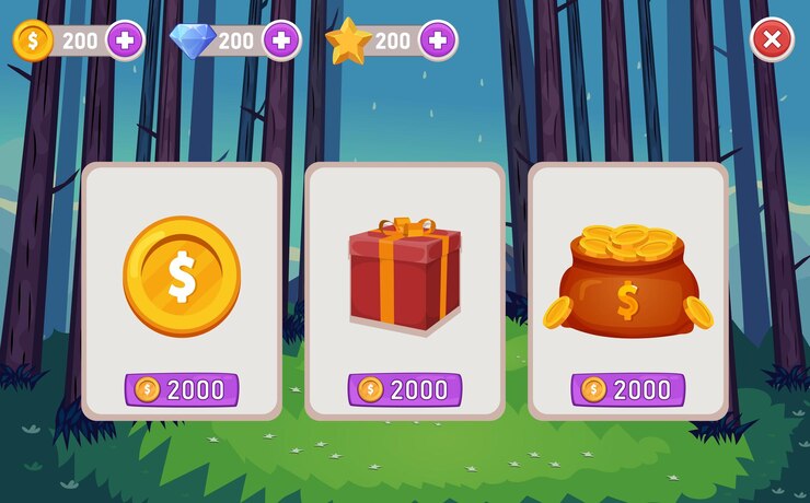 Vector tienda de juegos móviles, interfaz de usuario ui - ux
