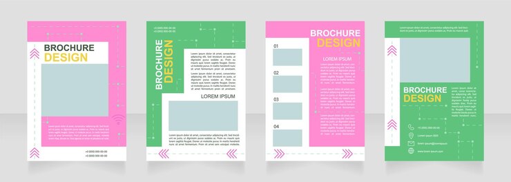 Vector tienda de juguetes para niños pequeños diseño de folleto en blanco conjunto de plantillas con espacio de copia para texto colección de informes corporativos prefabricados editable 4 páginas de papel fuentes arial myriad pro utilizadas