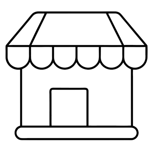 Tienda en línea Vector Line Art Silhouette Ilustración Diseño de comercio electrónico para plataformas digitales