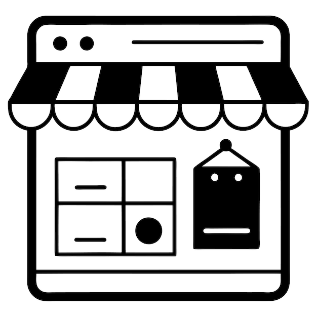 Tienda en línea Vector Line Art Silhouette Ilustración Diseño de comercio electrónico para plataformas digitales