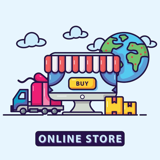 Vector tienda en línea