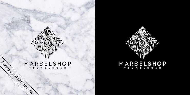 Vector tienda de mármol, inspiración de logotipo con arte lineal para tienda y negocio.