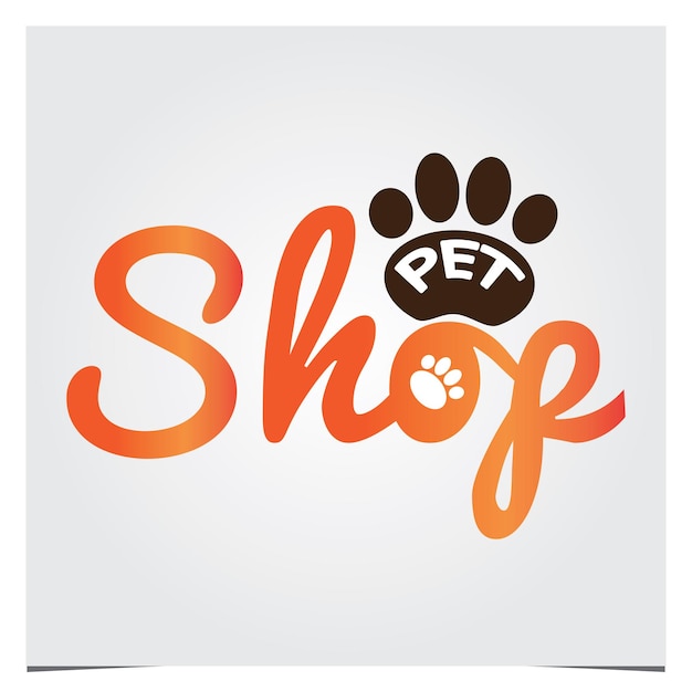 Tienda de mascotas logo premium elegante plantilla vector eps 10