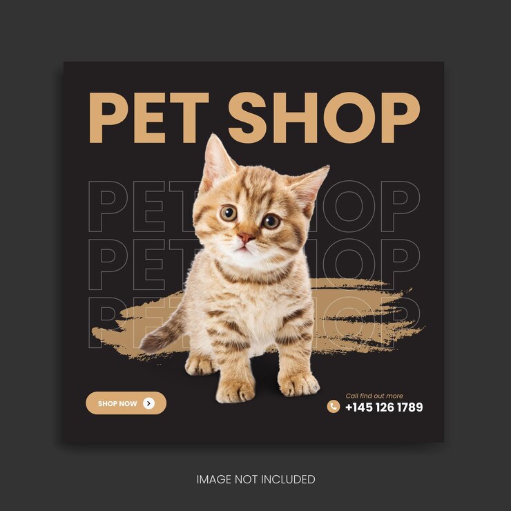 tienda de mascotas plantilla de redes sociales Instagram post web promo banner ad design premium