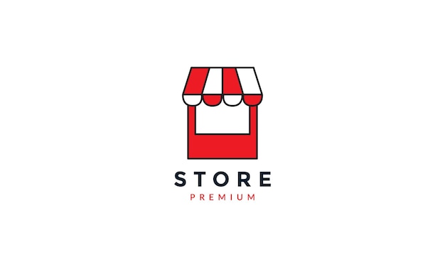 Tienda mercado tienda simple colorido logo vector icono ilustración diseño