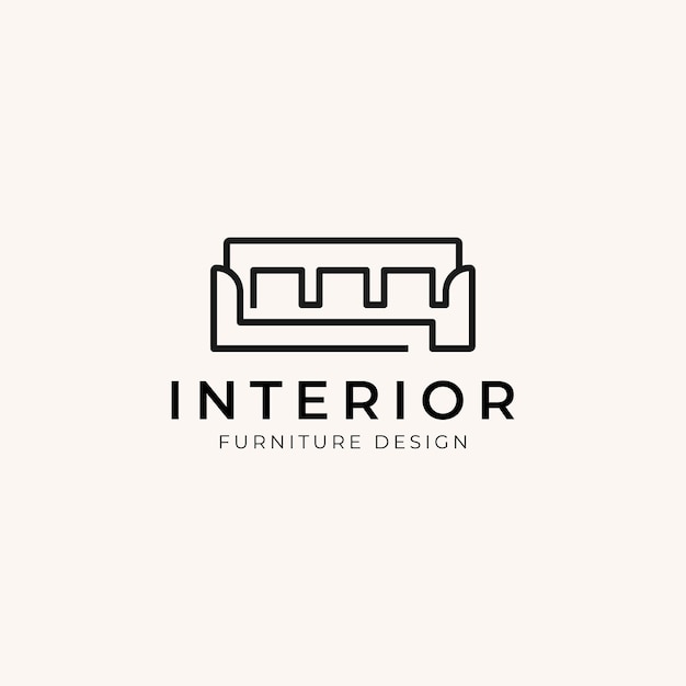 Tienda de muebles tienda Logotipo diseño vector Sofá Diván Logotipo icono