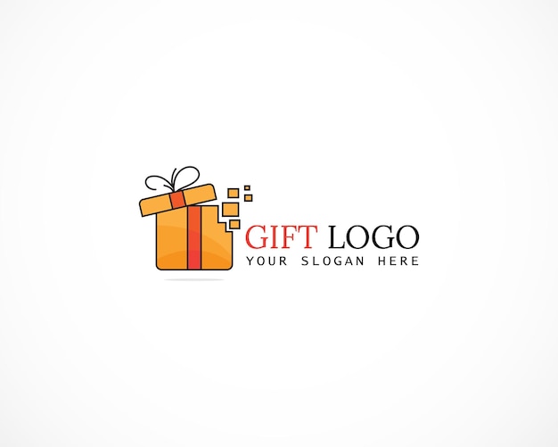 Tienda de regalos Logo Símbolo Diseño Plantilla Vector Emblema Diseño Concepto Símbolo creativo ilustración vector