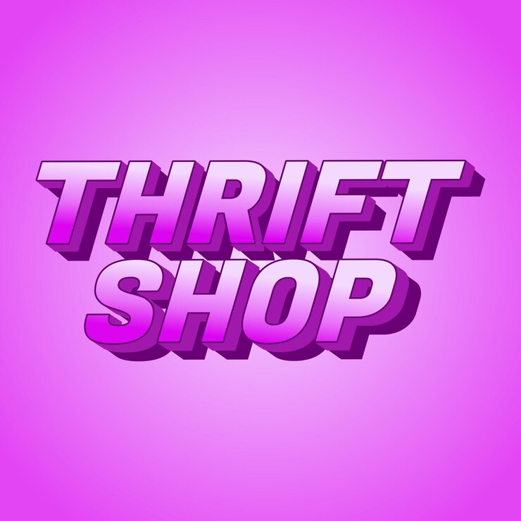 Vector tienda de segunda mano efecto de texto en negrita con estilo 3d bueno para publicaciones en redes sociales