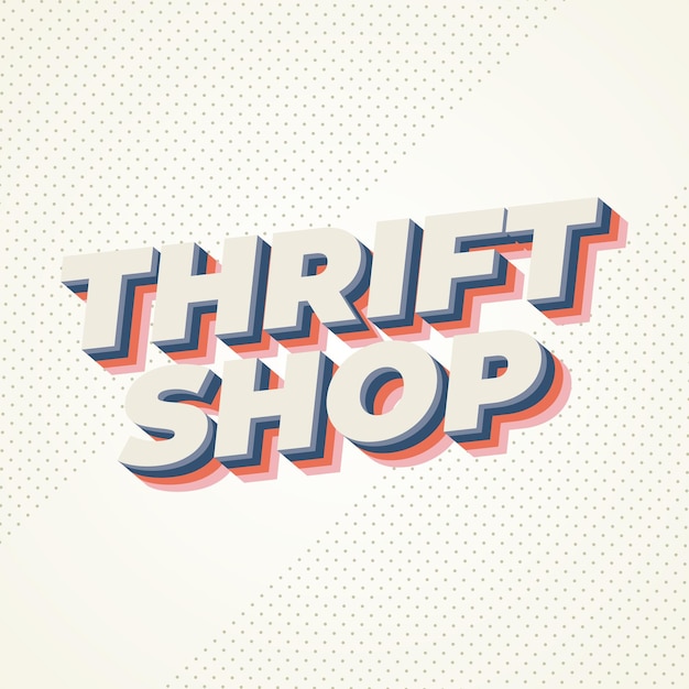 Tienda de segunda mano Efecto de texto en negrita con estilo 3D bueno para publicaciones en redes sociales