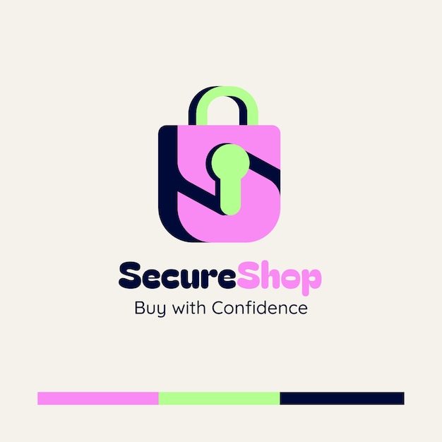 Tienda segura: compre con confianza - logotipo para la seguridad en línea