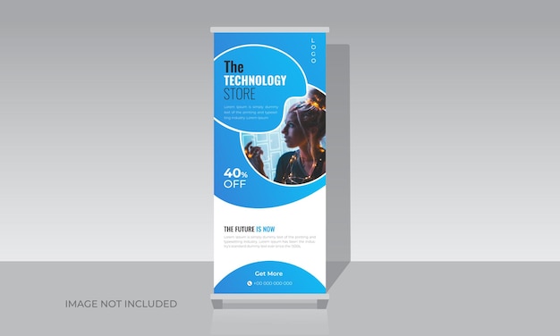 Tienda de tecnología roll up banner standee diseño plantilla exposición diseño de volante