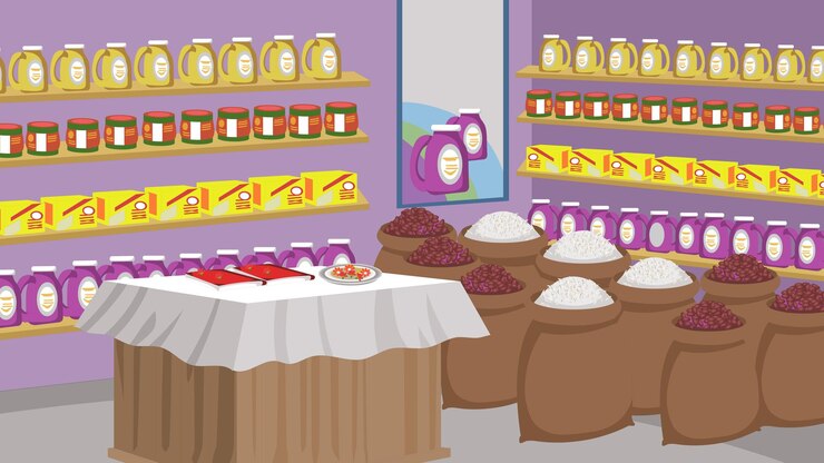 Tienda Vector Mart con mesa