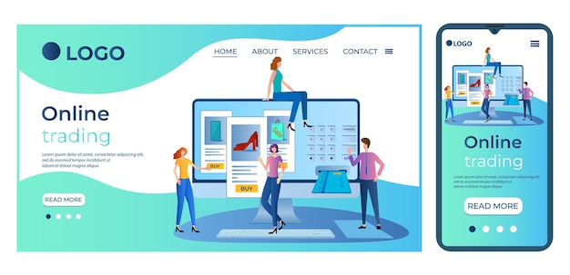 Tienda webComercio en líneaLas personas realizan compras en una tienda en líneaEl concepto de comercio digital